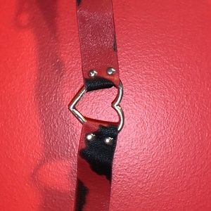 Cow Print Heart Choker